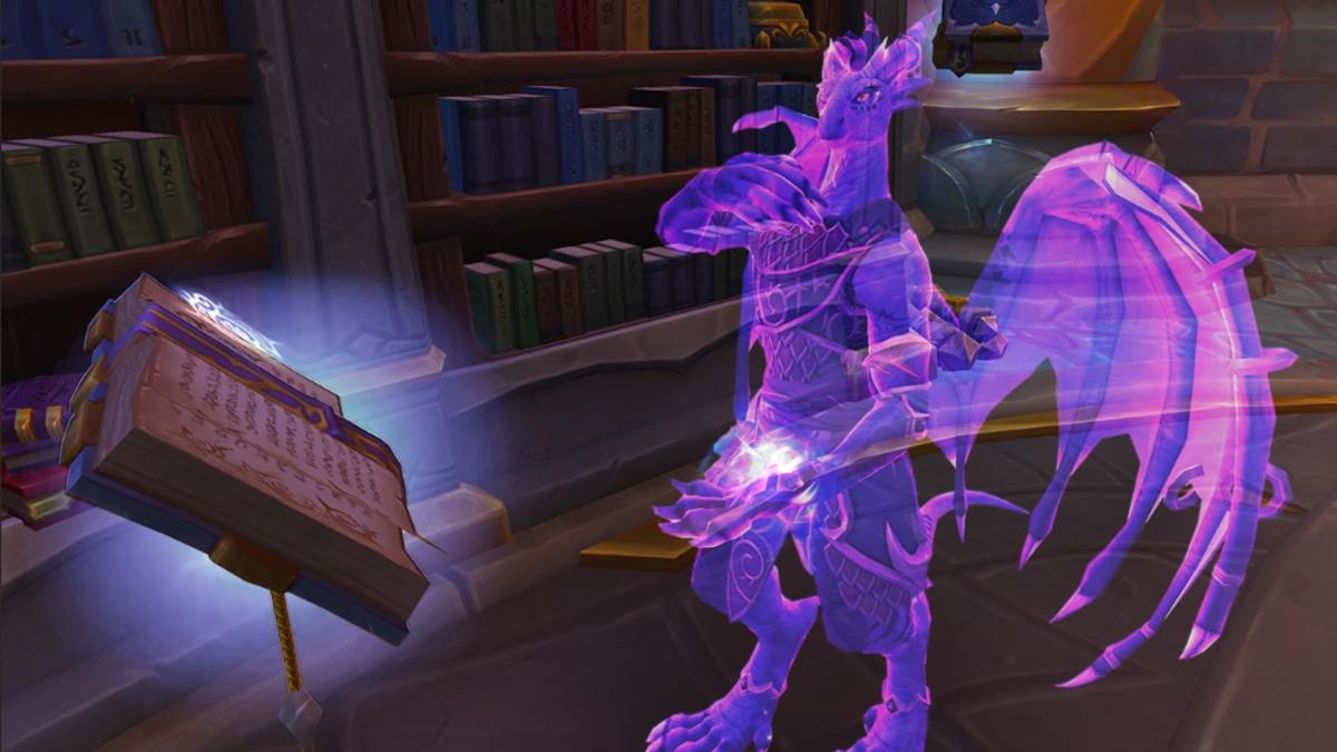 Codicological Archeologist Nirobin in the Azerothian Archives from Patch 10.2.5, Seeds of Renewal in World of Warcraft.
